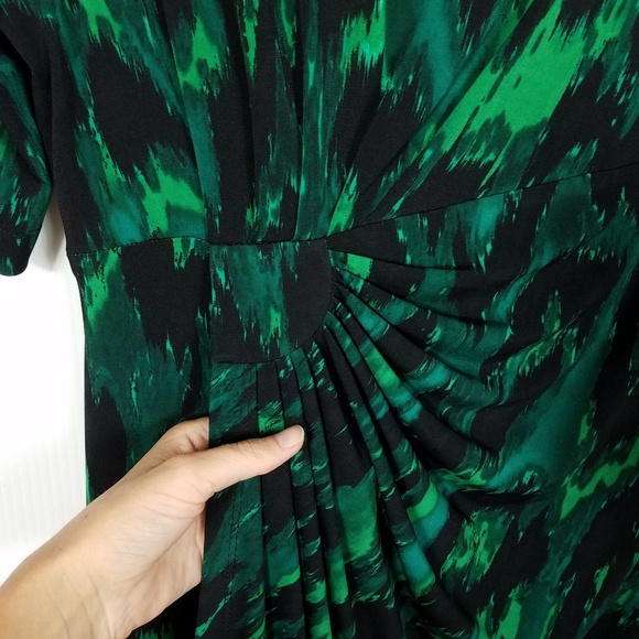 Connected Apparel Animal Print Faux Wrap Dress - Picture 3 of 6